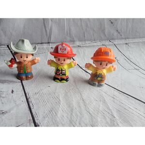 Little People Firefighter Cowboy Construction Worker Lot of 3